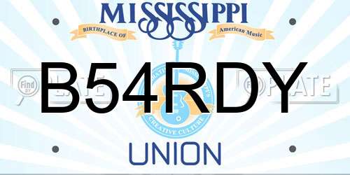 B54RDY Mississippi License Plate
