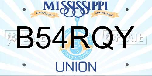 B54RQY Mississippi License Plate