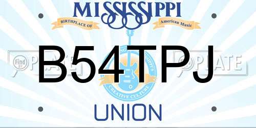B54TPJ Mississippi License Plate