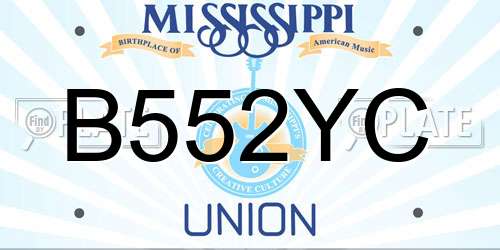 B552YC Mississippi License Plate