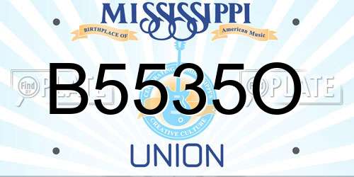 B5535O Mississippi License Plate