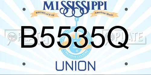 B5535Q Mississippi License Plate