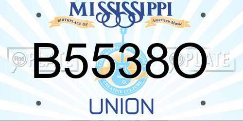 B5538O Mississippi License Plate