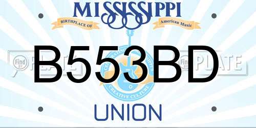 B553BD Mississippi License Plate
