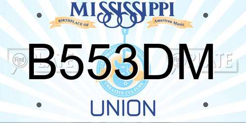 B553DM Mississippi License Plate