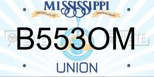 B553OM Mississippi License Plate