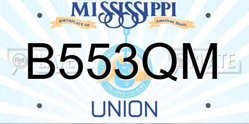 B553QM Mississippi License Plate