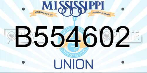 B554602 Mississippi License Plate