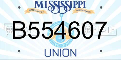 B554607 Mississippi License Plate