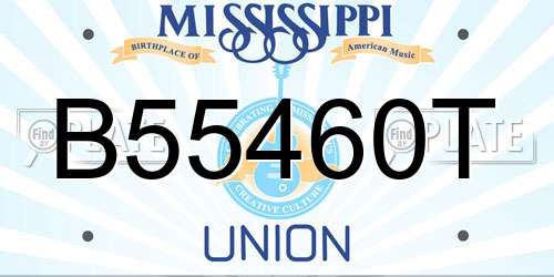 B55460T Mississippi License Plate