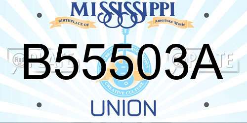 B55503A Mississippi License Plate