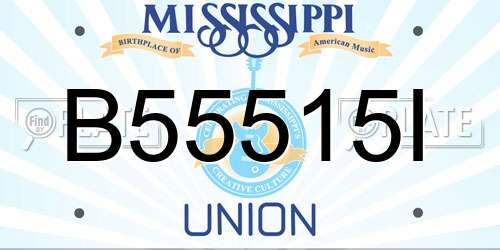 B55515I Mississippi License Plate