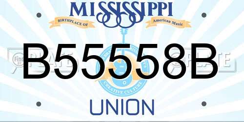 B55558B Mississippi License Plate