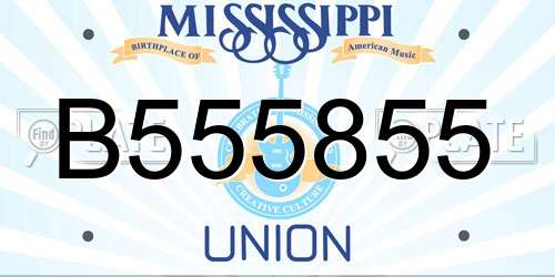B555855 Mississippi License Plate