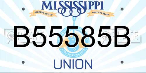 B55585B Mississippi License Plate