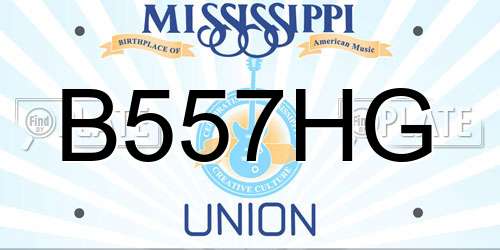 B557HG Mississippi License Plate