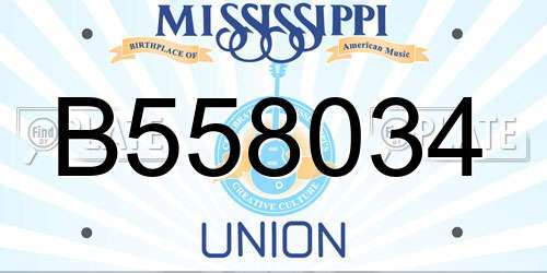 B558034 Mississippi License Plate