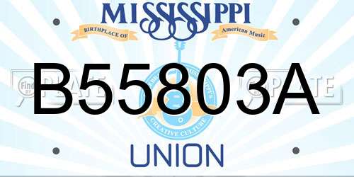 B55803A Mississippi License Plate