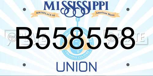 B558558 Mississippi License Plate