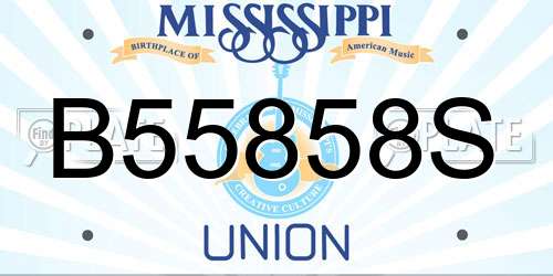 B55858S Mississippi License Plate