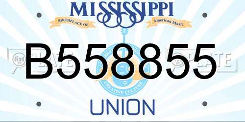 B558855 Mississippi License Plate