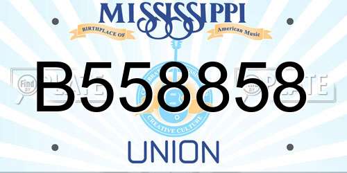 B558858 Mississippi License Plate