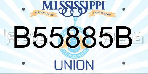 B55885B Mississippi License Plate