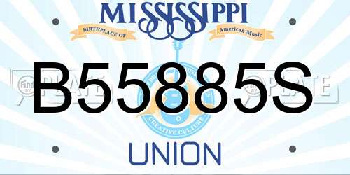 B55885S Mississippi License Plate