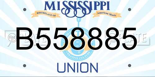 B558885 Mississippi License Plate