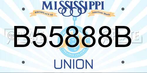 B55888B Mississippi License Plate