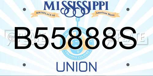 B55888S Mississippi License Plate