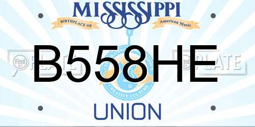B558HE Mississippi License Plate