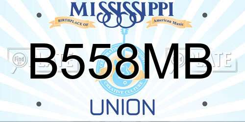 B558MB Mississippi License Plate