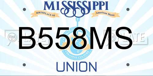 B558MS Mississippi License Plate