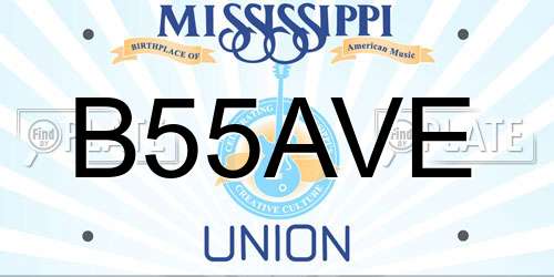 B55AVE Mississippi License Plate