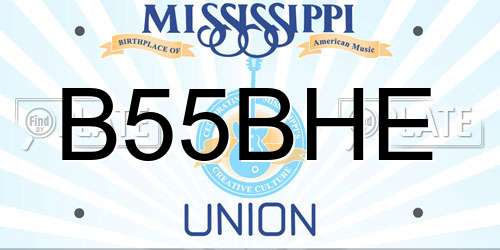 B55BHE Mississippi License Plate