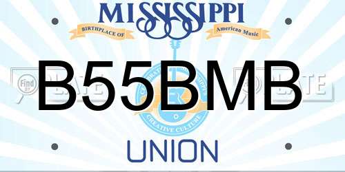 B55BMB Mississippi License Plate