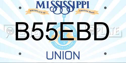 B55EBD Mississippi License Plate