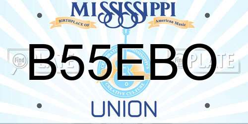 B55EBO Mississippi License Plate