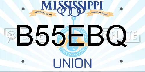 B55EBQ Mississippi License Plate