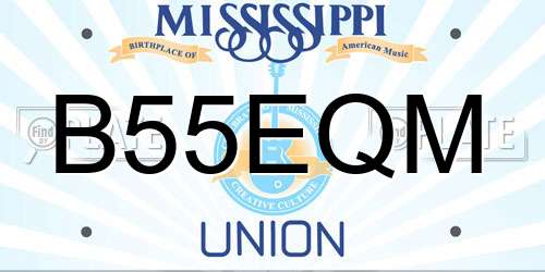 B55EQM Mississippi License Plate