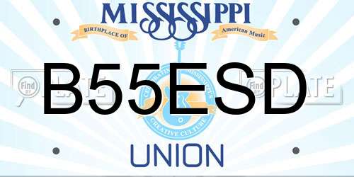 B55ESD Mississippi License Plate