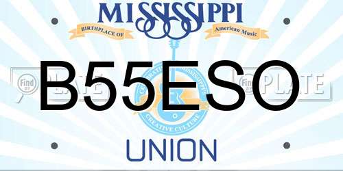 B55ESO Mississippi License Plate