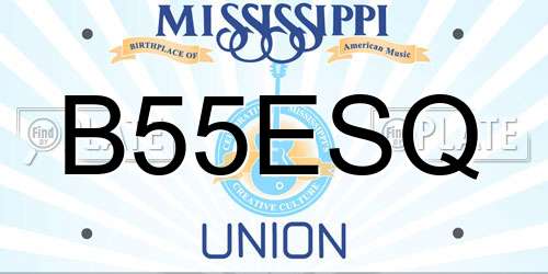 B55ESQ Mississippi License Plate