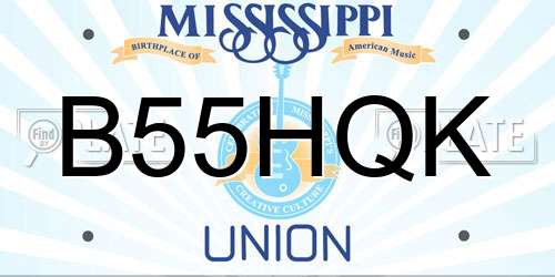 B55HQK Mississippi License Plate