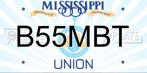 B55MBT Mississippi License Plate