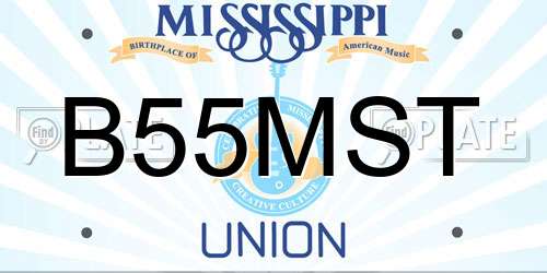 B55MST Mississippi License Plate