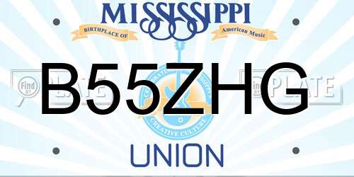 B55ZHG Mississippi License Plate