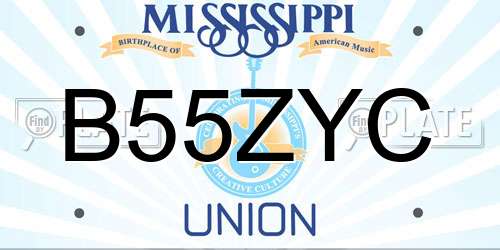 B55ZYC Mississippi License Plate