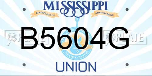 B5604G Mississippi License Plate